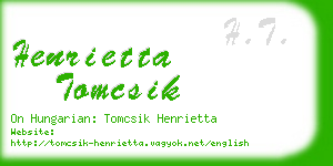 henrietta tomcsik business card